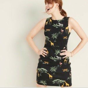 Old Navy Print Tropical Palms Sheath Dress